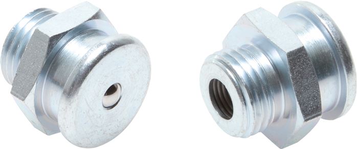 Flachschmiernippel 22 mm, G 1/4", Stahl verzinkt