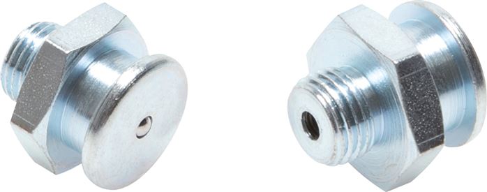 Flachschmiernippel 16 mm, M 10x1, Stahl verzinkt