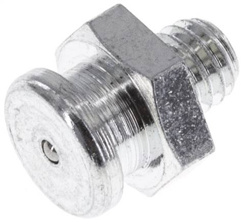 Flachschmiernippel 10 mm, M 6, Stahl verzinkt