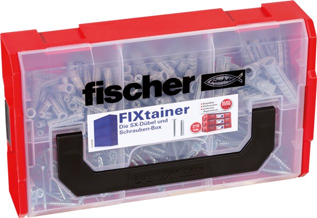 FIXtainer - "SX Plus-Dübel und Schraubenbox": 60 Stk.