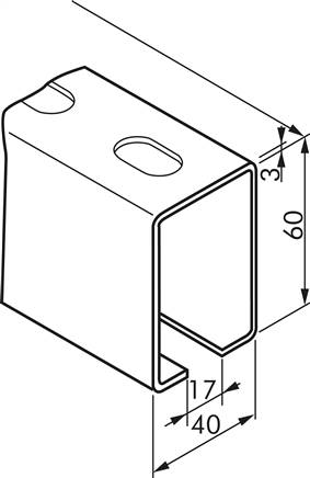 Montageschiene MS 40/60, 2 mtr., Stahl verzinkt
