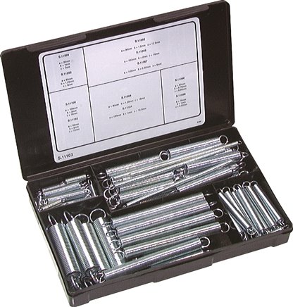 Zugfeder-Sortiment, 77 Stück, Ø 5 - 19 mm