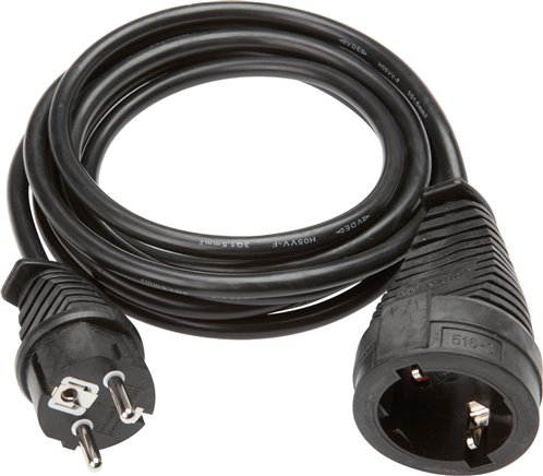 Verlängerungskabel (innen), 3m, schwarz
